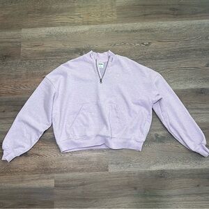 💙 Gymshark Rest Day Sweats 1/2 Zip Pullover Aura Lilac Marl Small